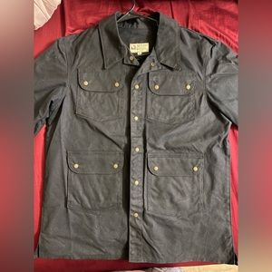 Red clouds collective waxed jacket black